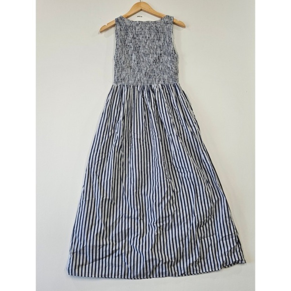 Hill House Home The Ellie Nap Dress Navy Stripe Smocked Maxi Cottagecore Coastal - Picture 4 of 8